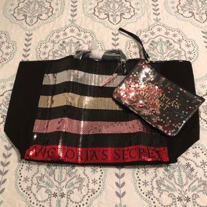 Victoria’s Secret Sequin Tote & Wristlet